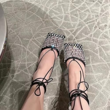 Elegant Perixir Tie Up Heels with Rhinestones for Women