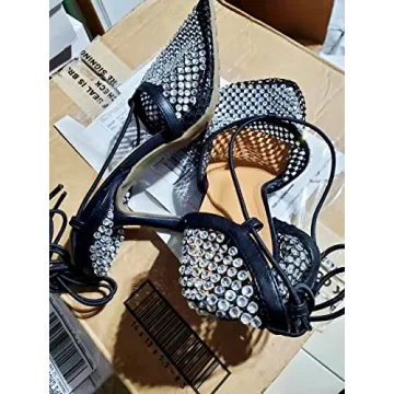 Elegant Perixir Tie Up Heels with Rhinestones for Women