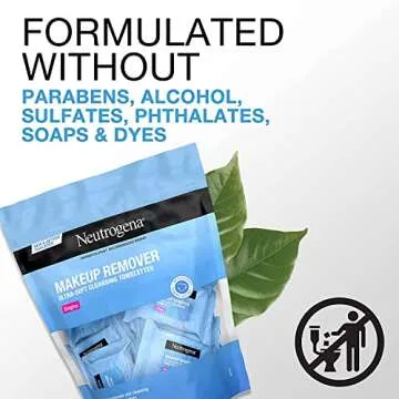 Neutrogena Makeup Remover Cleansing Towelette Singles, Daily Face Wipes to Remove Dirt, Oil, Makeup & Waterproof Mascara, Individually Wrapped, 20 ct (Pack of 3)