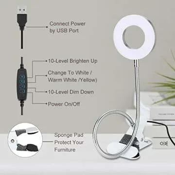 Bekada Clip-on LED Desk Light for Video Conferences