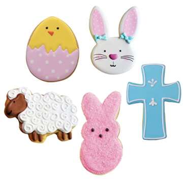 Easter Cookie Cutters Set Made in USA - 5 Cute Shapes