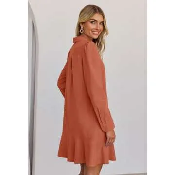 Stylish MEROKEETY Long Sleeve Shirt Dress for Women