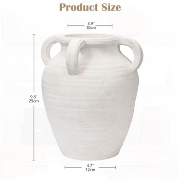 Handcrafted 9.8-Inch Terracotta Flower Vase - Artful Decor