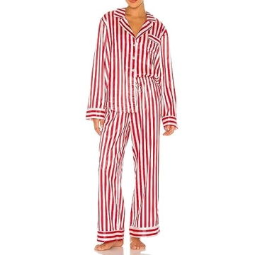 XBTCLXEBCO Women’s Striped Pajamas Set for Christmas