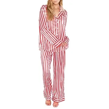XBTCLXEBCO Women’s Striped Pajamas Set for Christmas