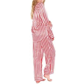XBTCLXEBCO Women’s Striped Pajamas Set for Christmas