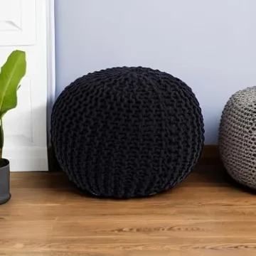 BirdRock Home Round Pouf Ottoman for Stylish Comfort