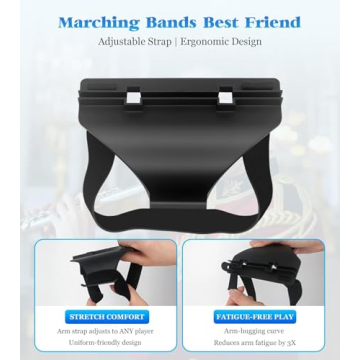 Flute Lyre, Flip Folder Marching Band, Clarinet Lyre with Adjustable Strap, Includes 8 Pcs Double-Sided Flip Folio Pages for Flute, Piccolo, Trumpet, Oboe and Brass Instruments