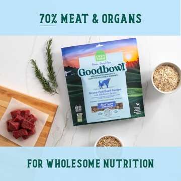 Open Farm Goodbowl Dog Food Topper, Freeze Dried Raw, Grass-Fed Beef & Wholesome Non-GMO Grains Recipe, 8oz Bag