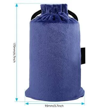 urophylla Inflatable Travel Pillow for Airplane, Soft Velvet Inflatable Travel Neck Pillow for Airplanes, Train, Car, Home and Office with Packsack & Comfortable Velvet - Blue