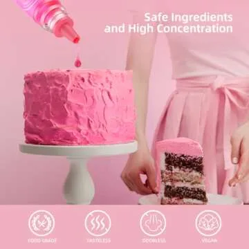 Food Coloring for Baking - 26 Vibrant Cake Coloring Liquid Set for Dessert Decorating, Food Grade Food Dye for Icing,Fondant,Cookies,Easter Egg,Making DIY Supplies Kit- 0.25 Fl. oz (6 ml)/Bottles