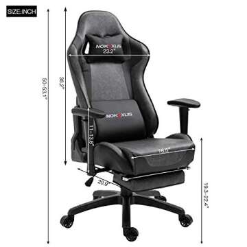 NOKAXUS Gaming Chair with Massage Support and Footrest