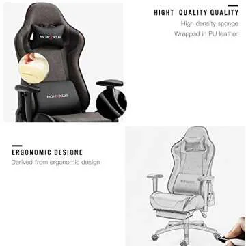 NOKAXUS Gaming Chair with Massage Support and Footrest
