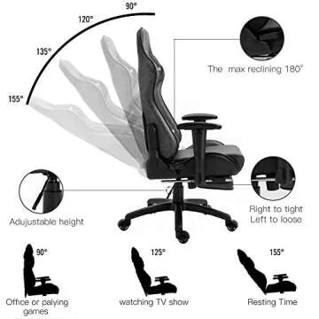 NOKAXUS Gaming Chair with Massage Support and Footrest