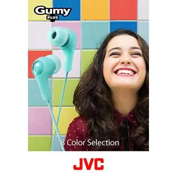 JVC Gumy in Ear Earbud Headphones, Powerful Sound, Comfortable and Secure Fit, Silicone Ear Pieces - HAFX7B Black, Small