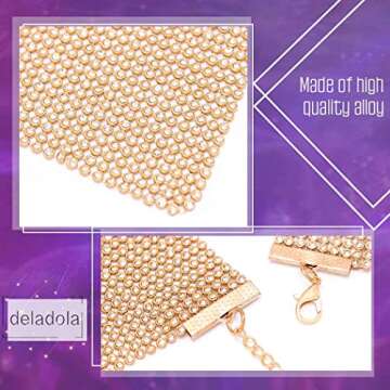 deladola Rhinestones Crop Top Gold Sparkly Crystal Tank Tops Backless Summer Beach Outfit for Women and Girls (Gold)