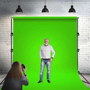 Julius Studio 10 ft. Adjustable 4 Section Cross bar Photography Background Support kit, 5'x10' Green...