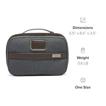 TUMI Alpha Split Travel Kit - Compact Toiletry Bag for Men & Women - Features Removable Leather Handle & 3 Zip Pockets