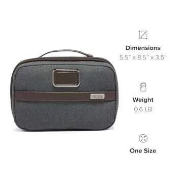 TUMI Alpha Split Travel Kit - Compact Toiletry Bag for Men & Women - Features Removable Leather Handle & 3 Zip Pockets