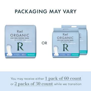 Rael Incontinence Pads for Women - Organic Cotton, Heavy Absorbency, Long Length
