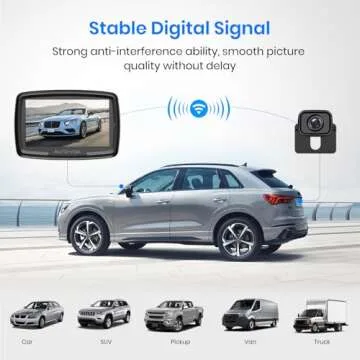 AUTO-VOX CS-2 Wireless Backup Camera with 4.3" Car Monitor, Easy Install Stable Digital Signal Back ...