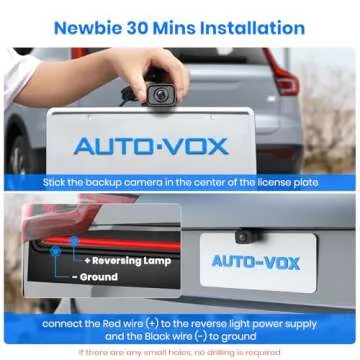 AUTO-VOX CS-2 Wireless Backup Camera with 4.3" Car Monitor, Easy Install Stable Digital Signal Back Up Camera System, Super Night Vision Reverse Cam for Truck, SUV, Van, Trailer