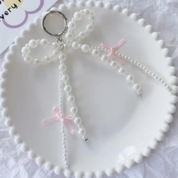 ICFIRSION Pearl Bow Keychain Stylish Accessory for Women