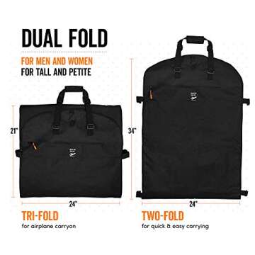 SAY HO UM Trifold 66 Inch Women Travel Garment Bag With 7 pockets | Extra Long Wedding Dress, Formal...