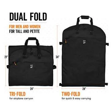 SAY HO UM Trifold 66 Inch Women Travel Garment Bag With 7 pockets | Extra Long Wedding Dress, Formal...
