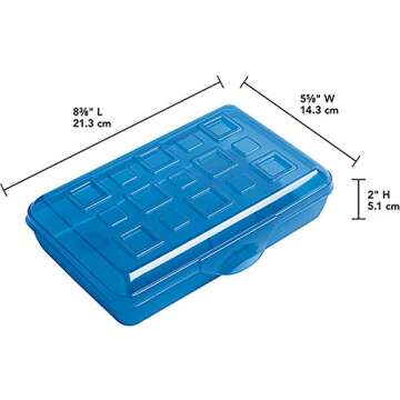 Sterilite Pencil Box with Splash Tint Lid (17224812),Multicolor