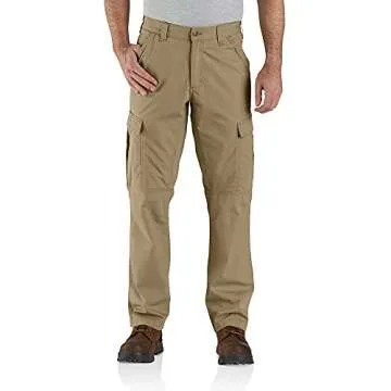 Carhartt Men's Force Relaxed Fit Ripstop Cargo Work Pant for Rugged Comfort - Dark Khaki, 34 x 32