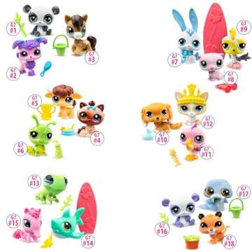 Littlest Pet Shop, Pet Surprise Three Pack - Gen 7, Pets #1 - #18, Authentic LPS Bobble Head Figure,...