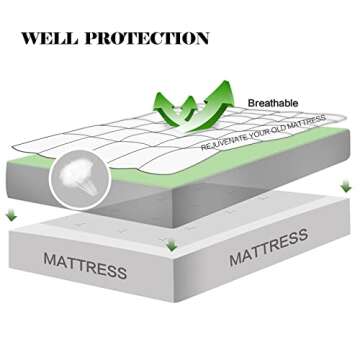 EASELAND Twin XL Mattress Pad Pillow Top Mattress Cover Quilted Fitted Mattress Protector Extra Long 8-21" Deep Pocket Cooling Mattress Topper (39x80 Inches, Dark Blue)