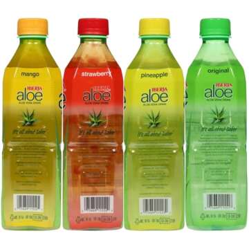 Iberia Aloe Vera Drink with Pure Aloe Pulp, Variety, (Pack of 8) 2 x Original, 2 x Mango, 2 x Pineap...