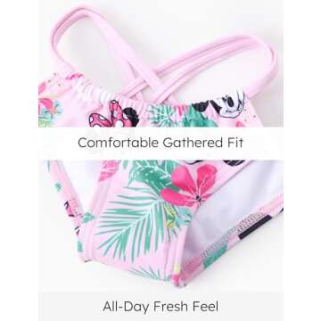 Disney Mickey and Friends Girls Swimsuits Minnie Mouse UPF 50+ One Piece Bathing Suits Sport Summer Beach Swimwear Pink Quick Dry for Kids Size 3T