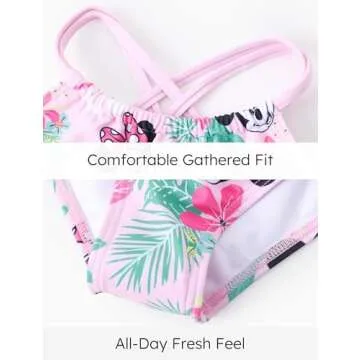 Disney Mickey and Friends Girls Swimsuits Minnie Mouse UPF 50+ One Piece Bathing Suits Sport Summer Beach Swimwear Pink Quick Dry for Kids Size 3T