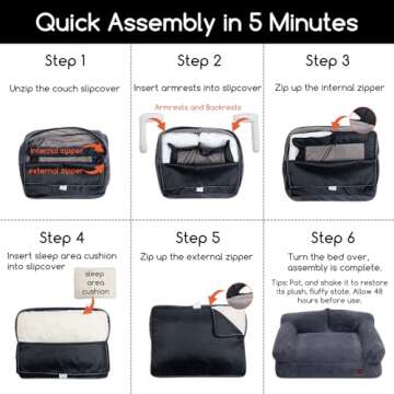 Hollypet Fluffy Plush Pet Cat Couch Soft Calming Pet Sofa Beds for Medium Small Cats and Dogs, Pink