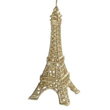 Ornament - Eiffel Tower - Gold Glittered Acrylic Ornament