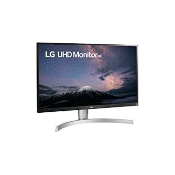 LG 27UL650-W Monitor 27" 4K UHD (3840 x 2160) IPS Display, VESA DisplayHDR 400, sRGB 99% Color Gamut, Radeon FreeSync, 3-Side Virtually Borderless Display- White