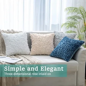 MIULEE 3D Decorative Rose Pillow Cover for Home Decor
