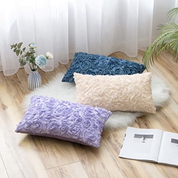 MIULEE 3D Decorative Rose Pillow Cover for Home Decor