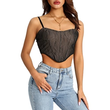 WONGCHOICE Women Lace Corset Tank Top for Stylish Occasions