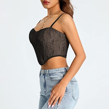 WONGCHOICE Women Lace Corset Tank Top for Stylish Occasions