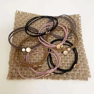 UDeBe Fashion Hair Ties - Stylish Metal Bead Elastics