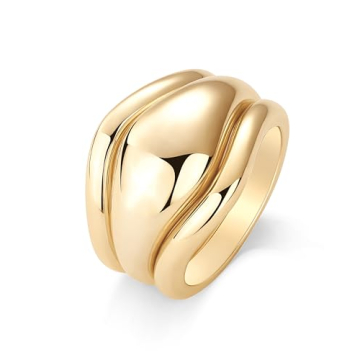 PAVOI 14K Gold Stackable Rings Set for Women - 3 Rings