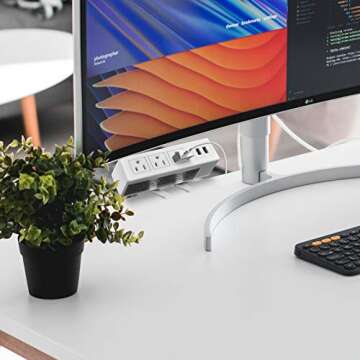 Desk Clamp Power Strip with USB and AC Outlets