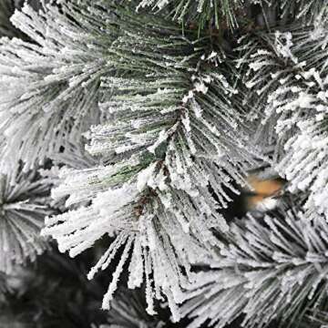 9ft Pre-Lit Snow Flocked Artificial Pine Christmas Tree with 900 LED Lights