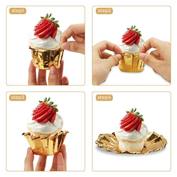 EUSOAR Gold Cupcake Cups - Perfect Baking & Serving Solution