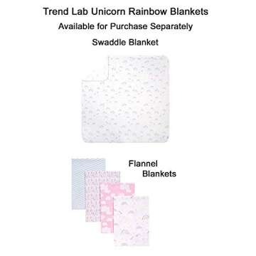 Trend Lab Unicorn Rainbow 4 Piece Flannel Burp Cloth Set