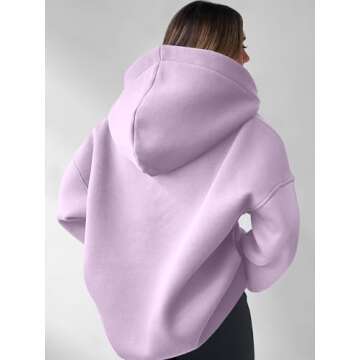ANRABESS Womens Oversized Hoodies V Neck Sweatshirts Long Sleeve Pullover Casual Fall Teen Girls Preppy Clothes 2025 Trendy A1562 Light Purple M